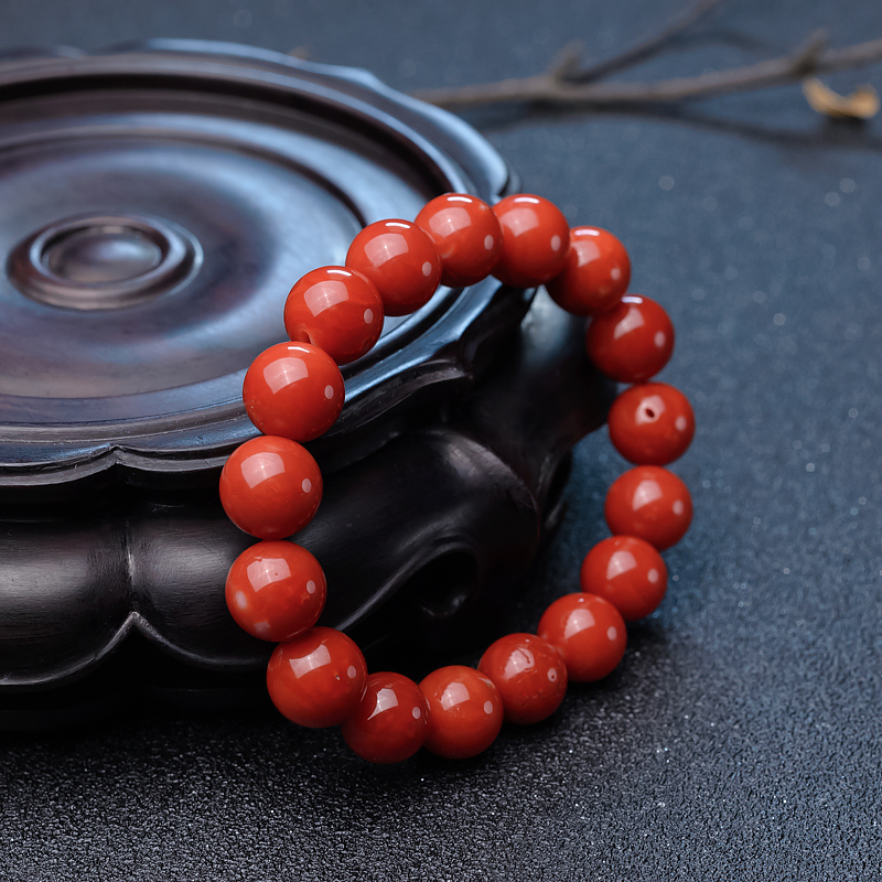 阿卡珊瑚单圈手串-红掌柜