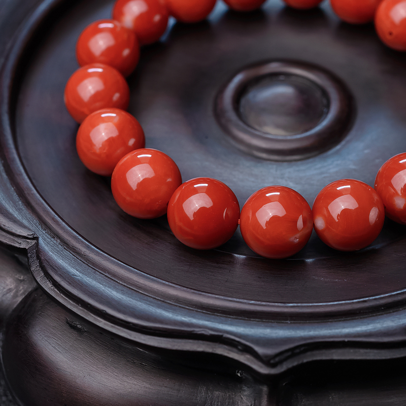 10.5mm珊瑚手串-红掌柜