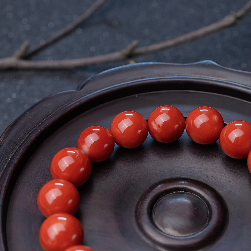 珊瑚单圈手串-红掌柜