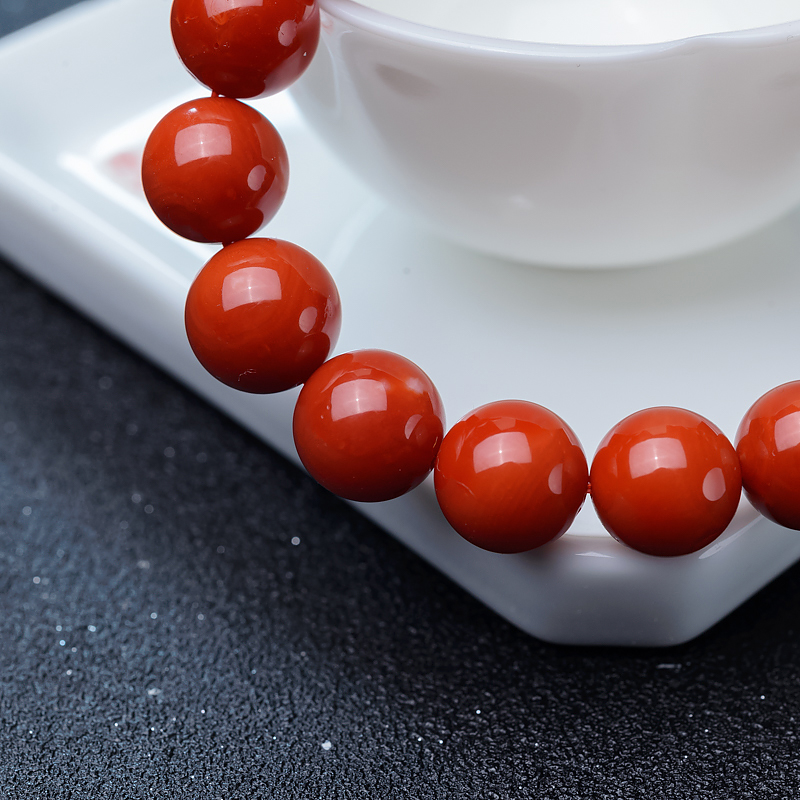 日本阿卡珊瑚单圈手串-红掌柜