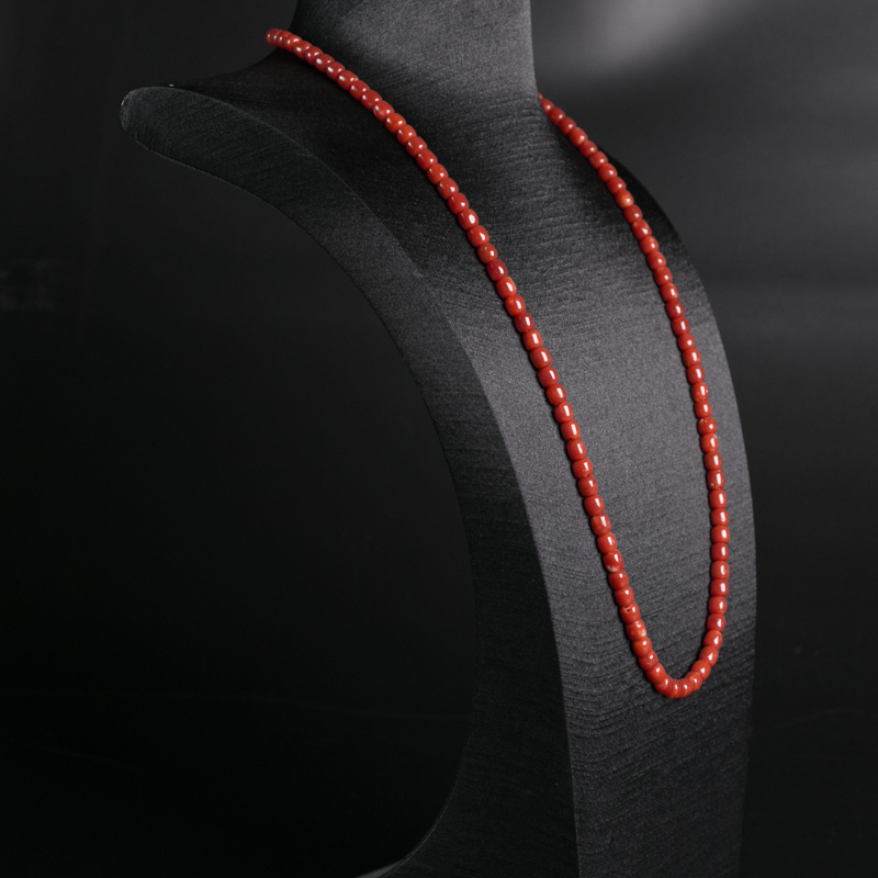 天然珊瑚苹果珠长链-红掌柜