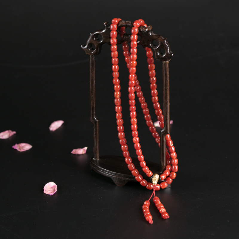 阿卡珊瑚苹果珠长链-红掌柜