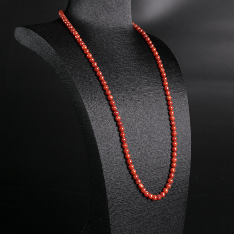 天然阿卡珊瑚108佛珠-红掌柜