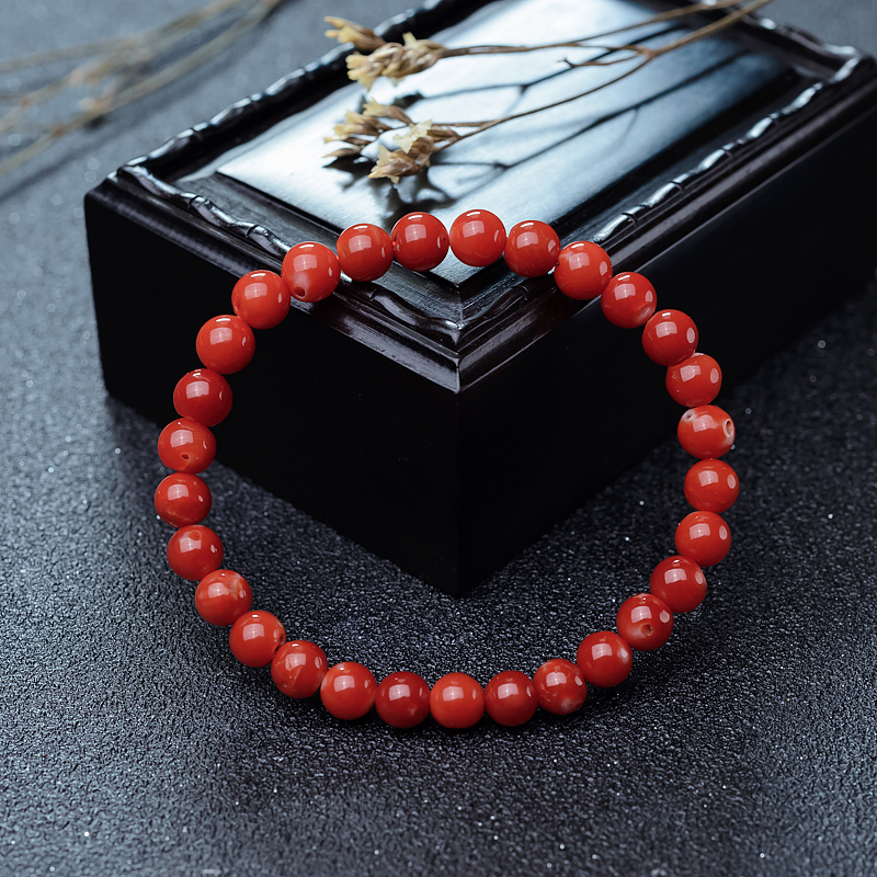 日本阿卡珊瑚单圈手串-红掌柜