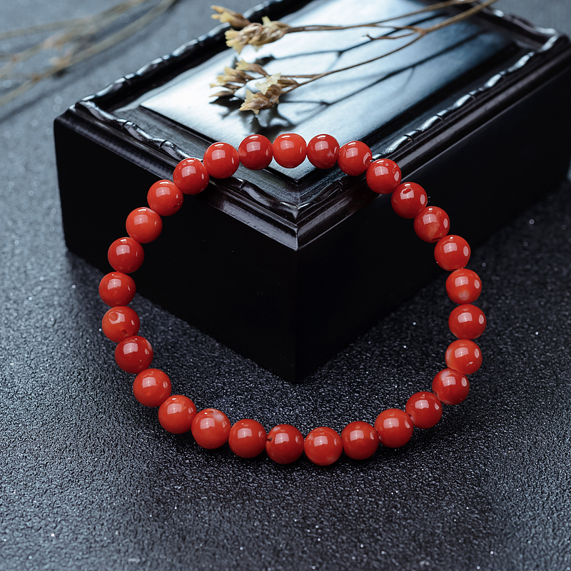 日本天然珊瑚单圈手串-红掌柜