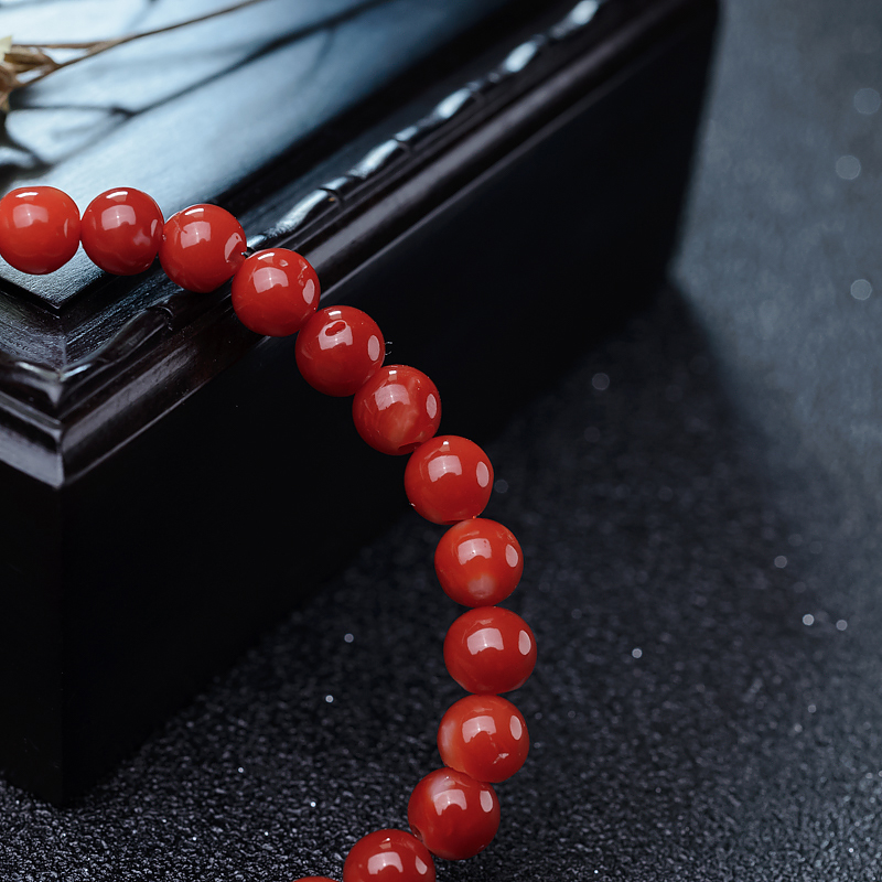阿卡珊瑚单圈手串-红掌柜