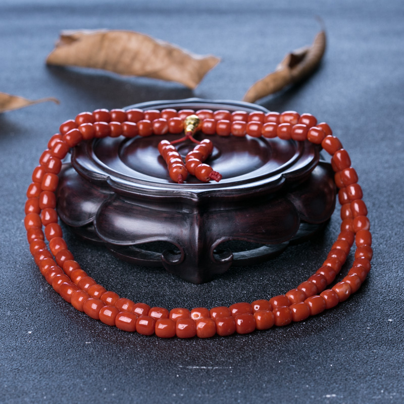 阿卡珊瑚108佛珠-红掌柜