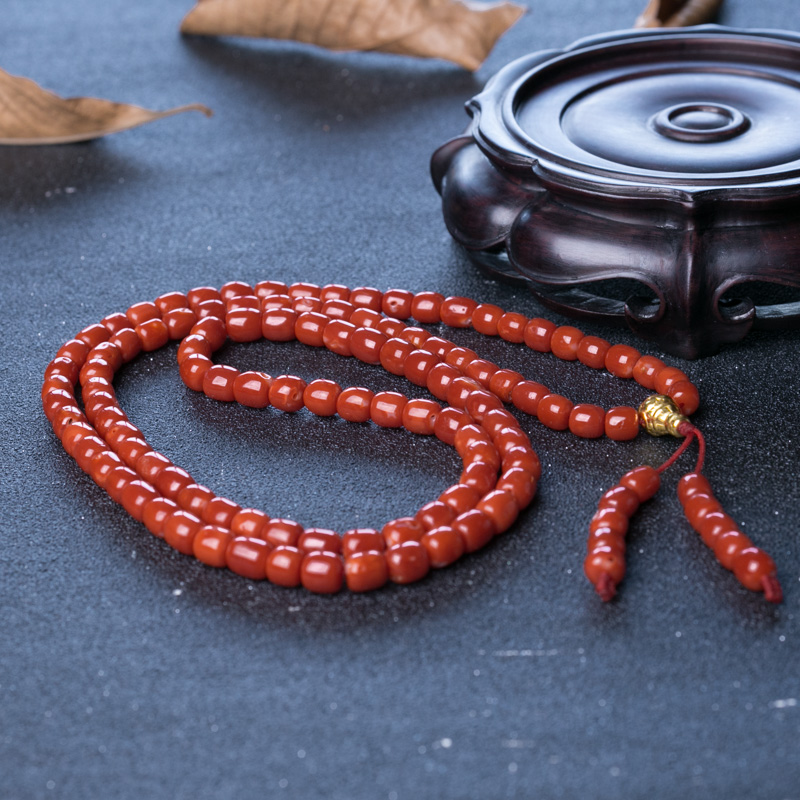 阿卡珊瑚苹果珠佛珠-红掌柜