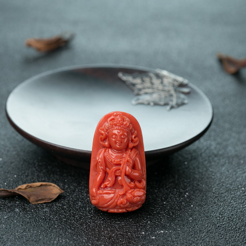 MOMO珊瑚度母吊坠-红掌柜