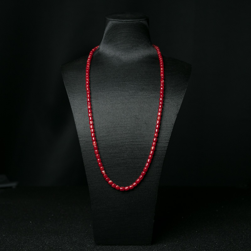 日本天然阿卡珊瑚桶珠108佛珠-红掌柜