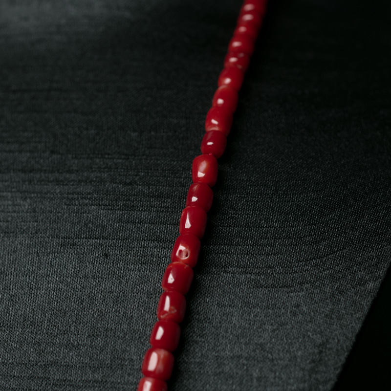 阿卡珊瑚桶珠108佛珠-红掌柜