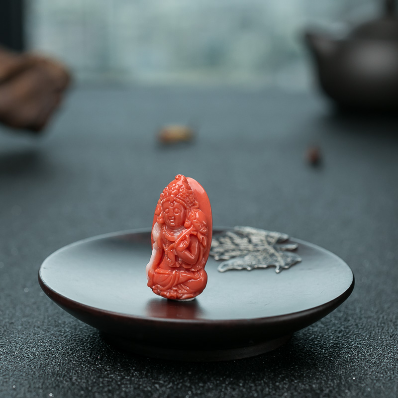 珊瑚绿度母吊坠-红掌柜