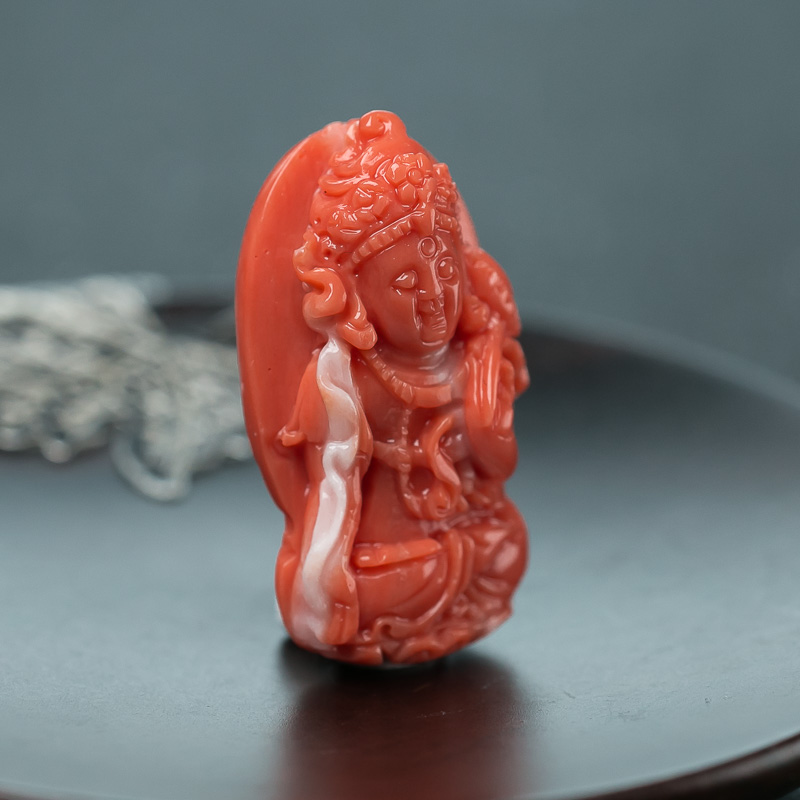 珊瑚绿度母挂坠-红掌柜