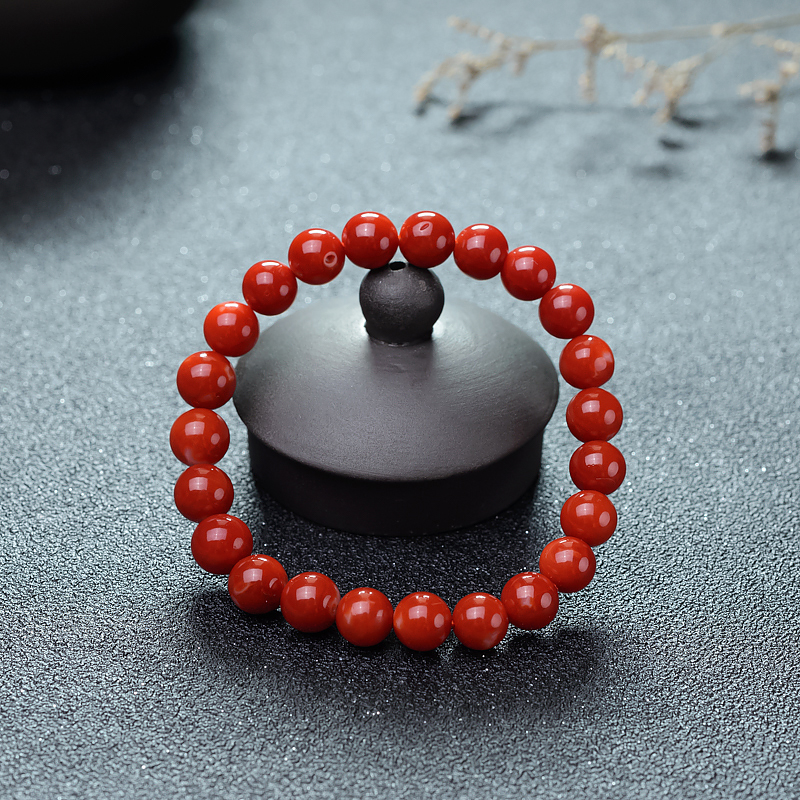 8mm阿卡珊瑚单圈手串-红掌柜