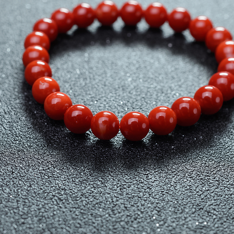 天然珊瑚单圈手串-红掌柜