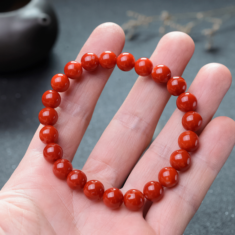 日本阿卡珊瑚单圈手串-红掌柜