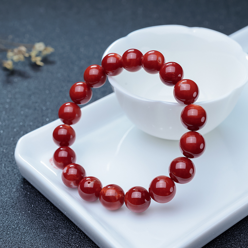 阿卡深红珊瑚单圈手串-红掌柜