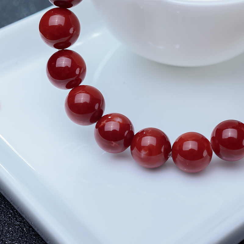 深红珊瑚单圈手串-红掌柜