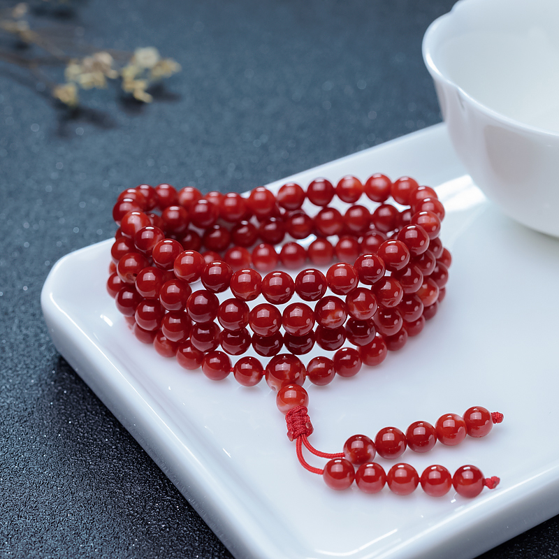 5.8mm阿卡珊瑚佛珠-红掌柜