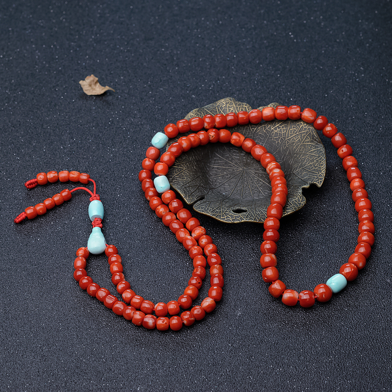 阿卡珊瑚108佛珠-红掌柜