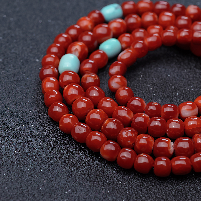 珊瑚桶珠佛珠-红掌柜