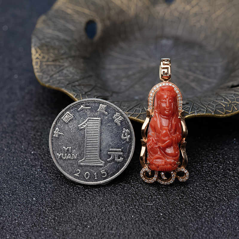 阿卡珊瑚吊坠-红掌柜