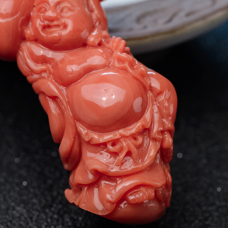 台湾天然MOMO珊瑚吊坠-红掌柜