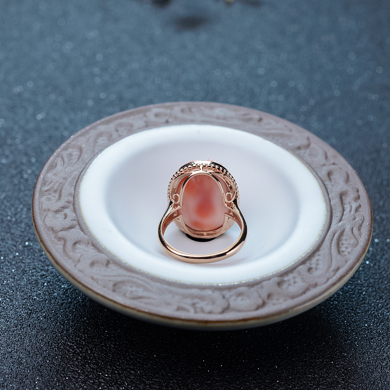 珊瑚美女戒指-红掌柜