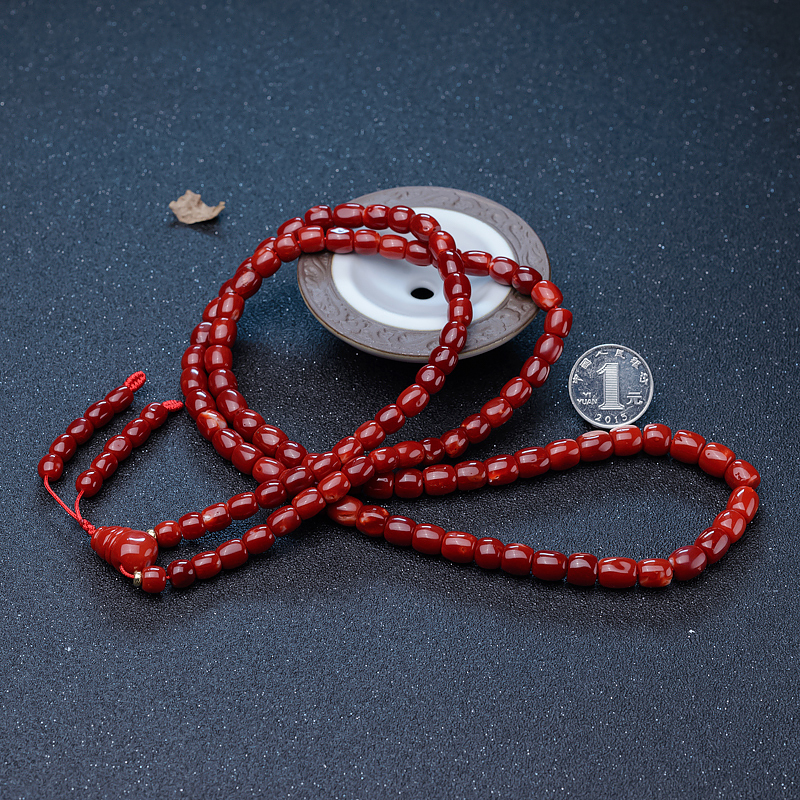 阿卡红珊瑚108佛珠-红掌柜