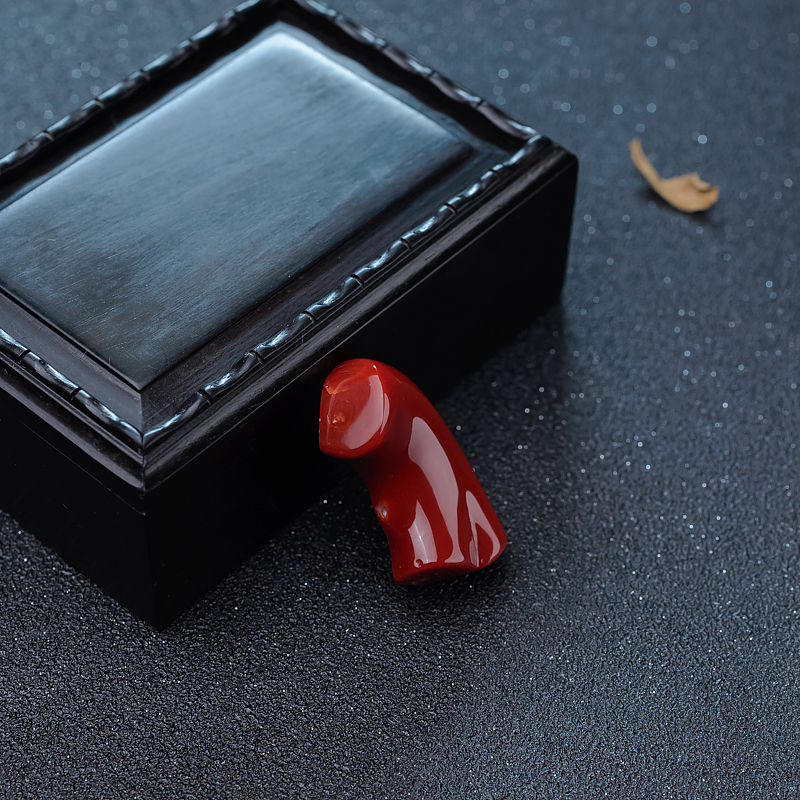 天然珊瑚戒面-红掌柜