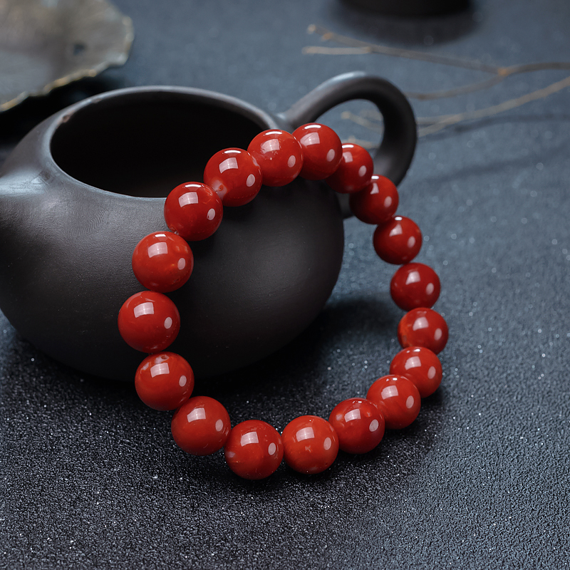阿卡珊瑚单圈手串-红掌柜
