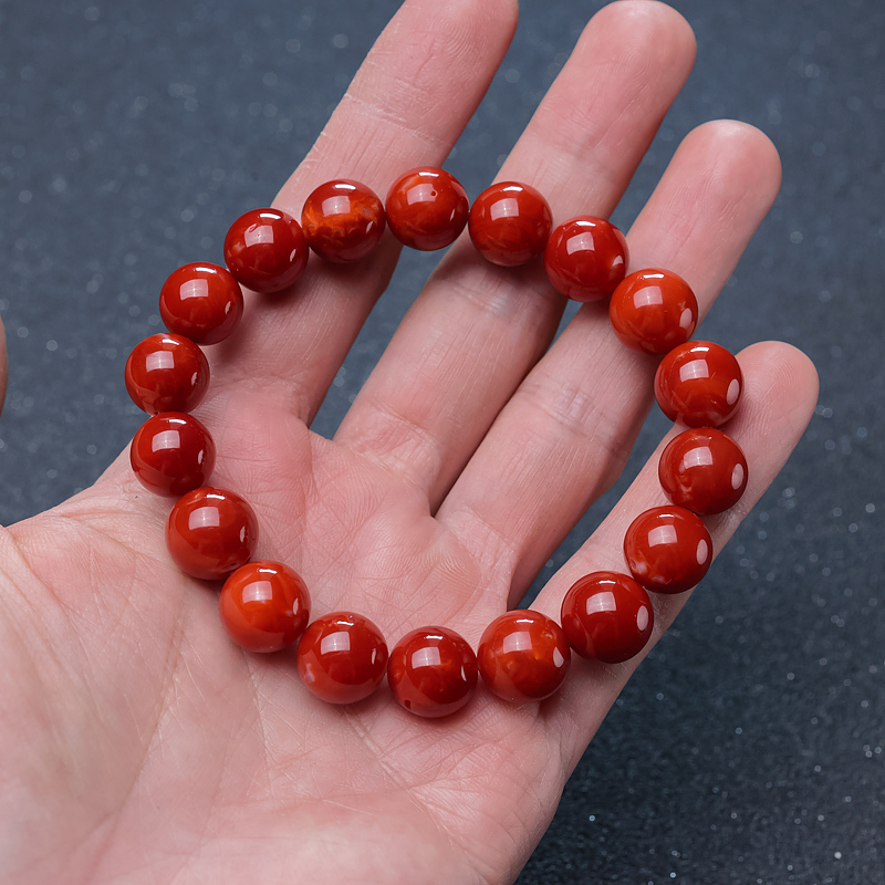 日本阿卡珊瑚单圈手串-红掌柜