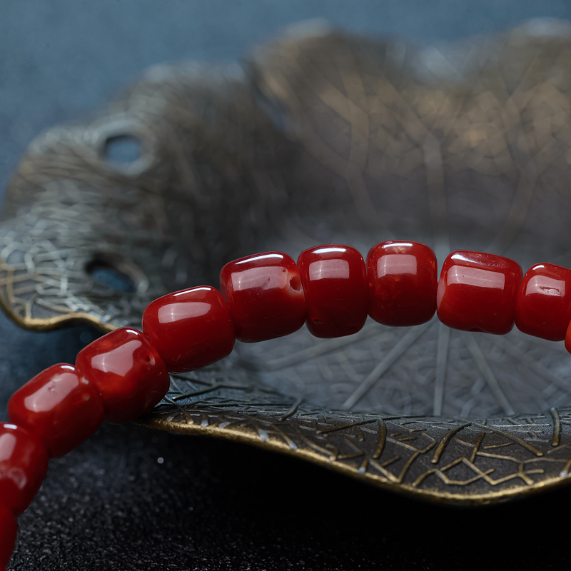 阿卡珊瑚桶珠手链-红掌柜