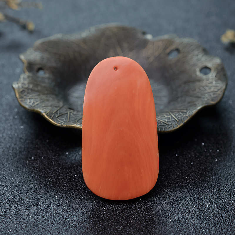 天然台湾珊瑚观音吊坠-红掌柜