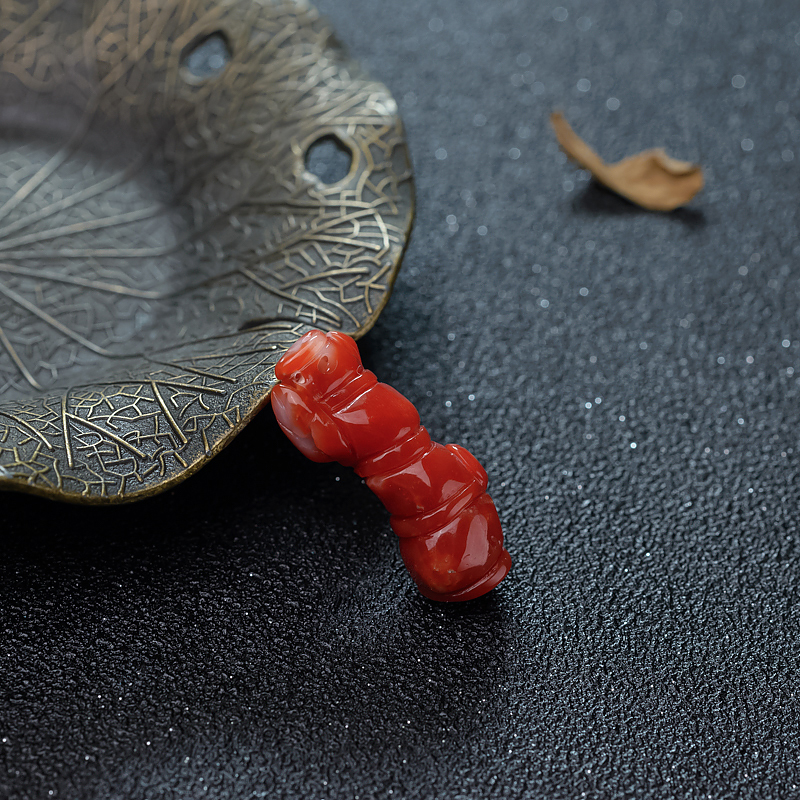 日本阿卡珊瑚竹节吊坠-红掌柜