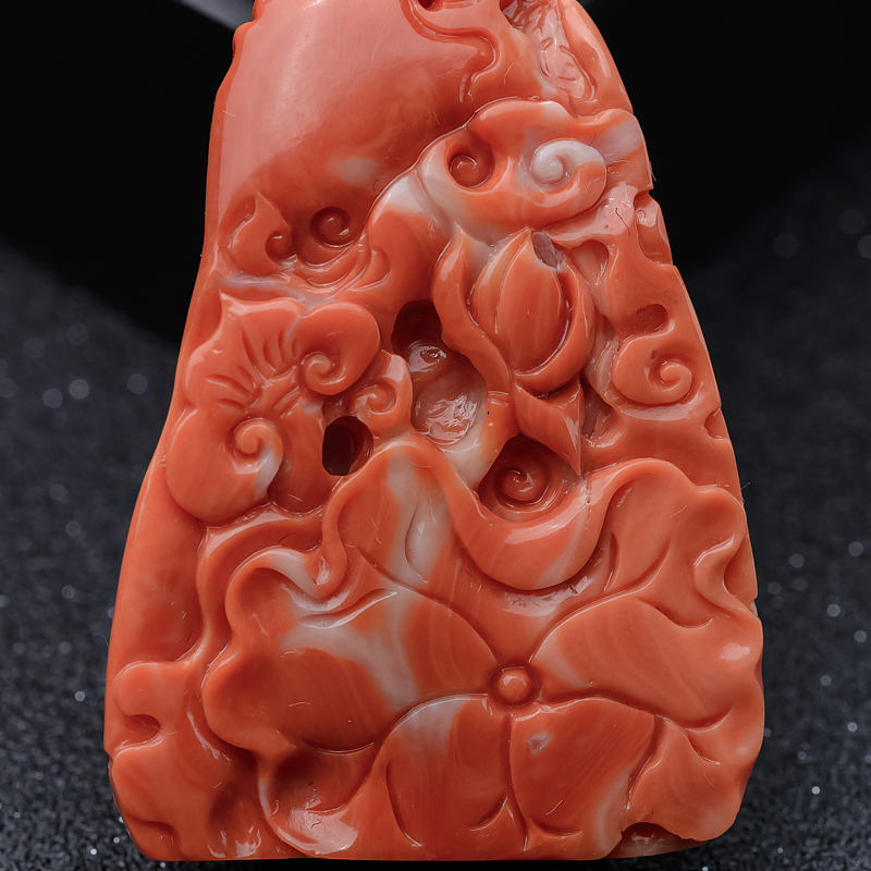 台湾MOMO珊瑚观音吊坠-红掌柜