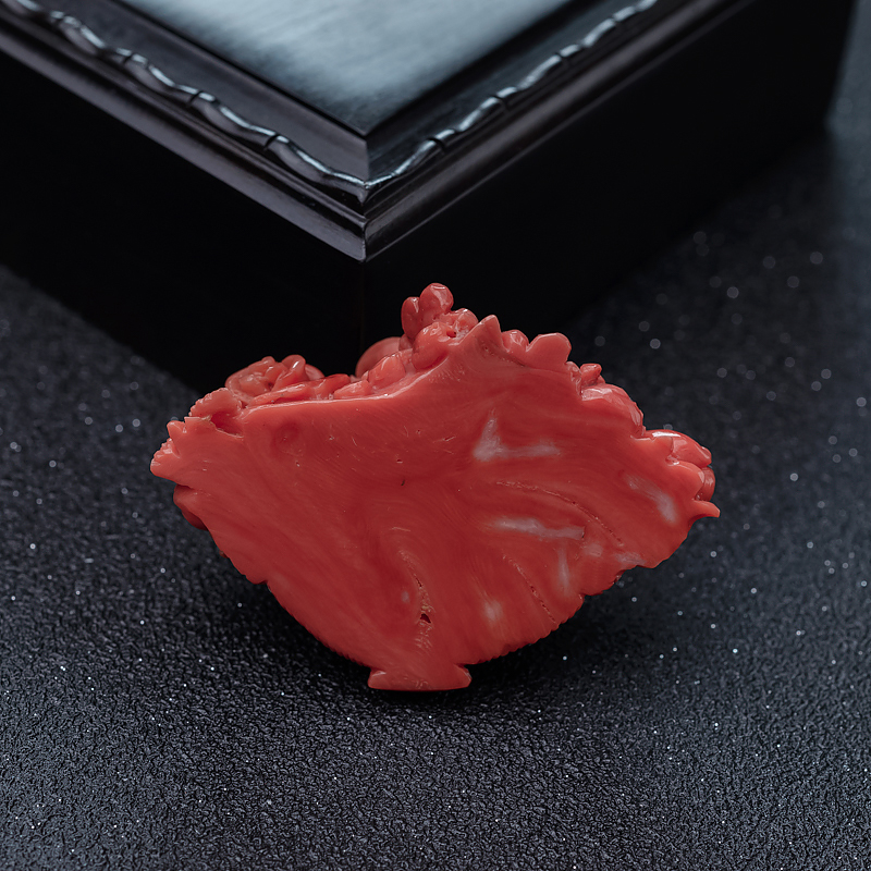 天然台湾珊瑚花篮吊坠-红掌柜