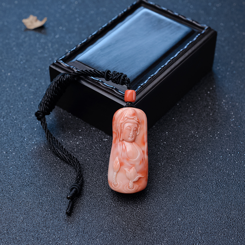 MOMO珊瑚观音吊坠-红掌柜
