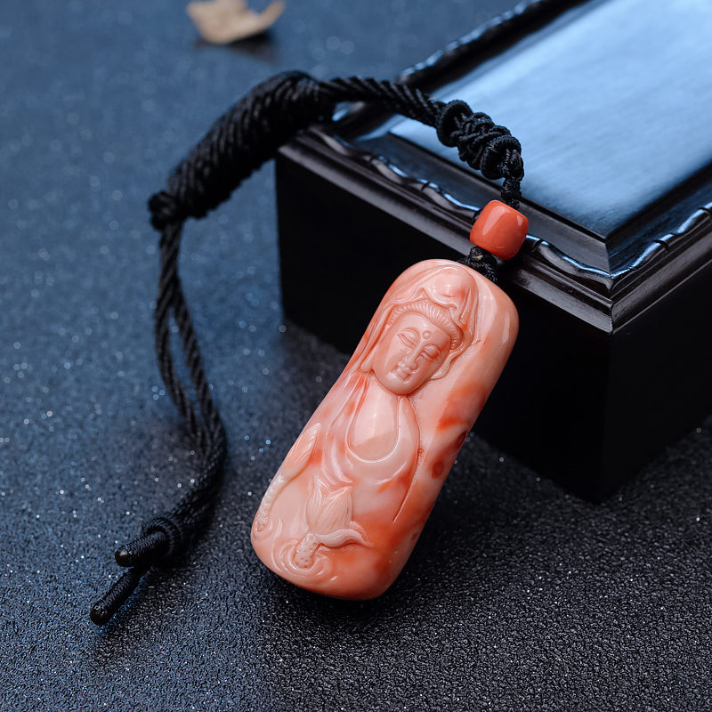 珊瑚观音吊坠-红掌柜