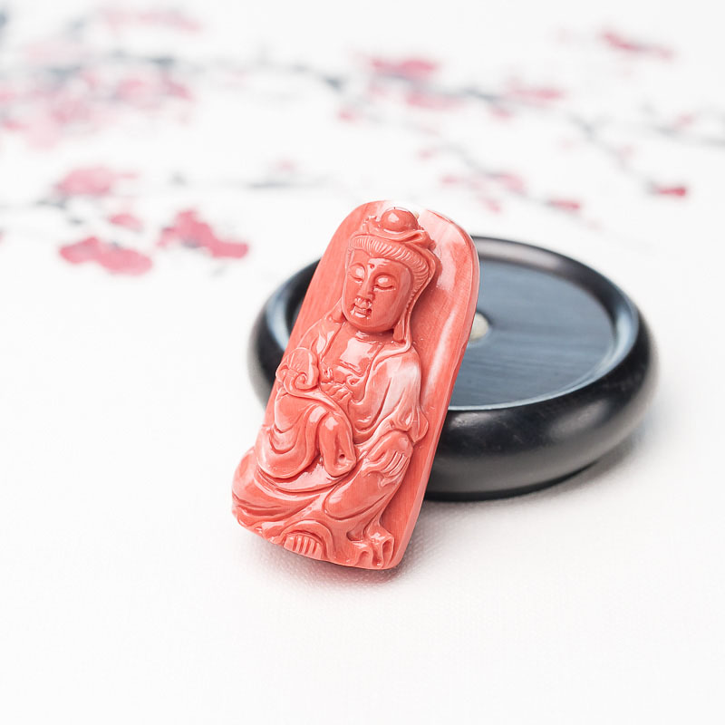珊瑚观音吊坠-红掌柜