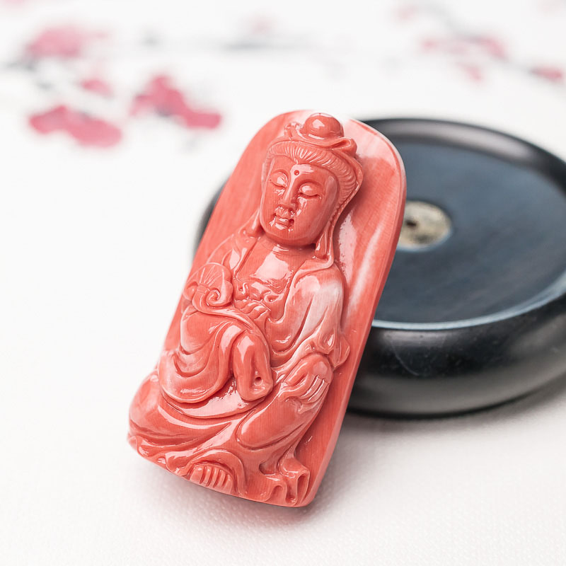 MOMO珊瑚观音挂坠-红掌柜