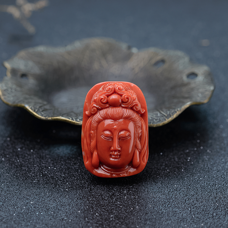 MOMO珊瑚观音吊坠-红掌柜