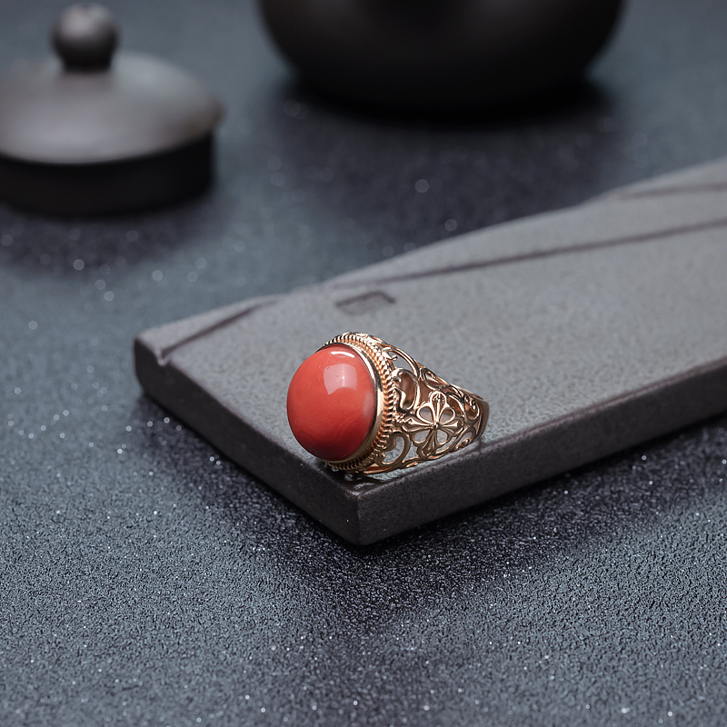 MOMO珊瑚戒指-红掌柜