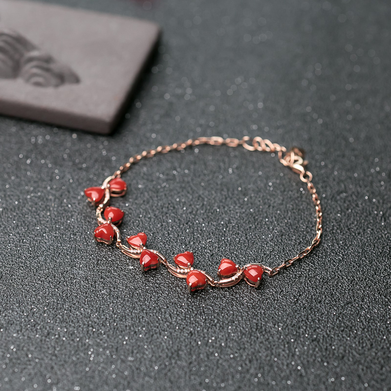 珊瑚心形手链-红掌柜