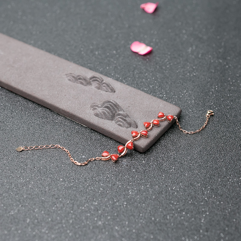 阿卡珊瑚心形手链-红掌柜