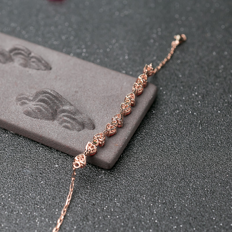 18K天然日本珊瑚心形手链-红掌柜