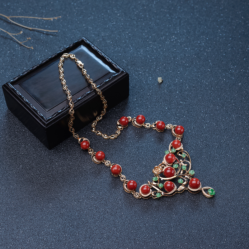 18K珊瑚项链-红掌柜