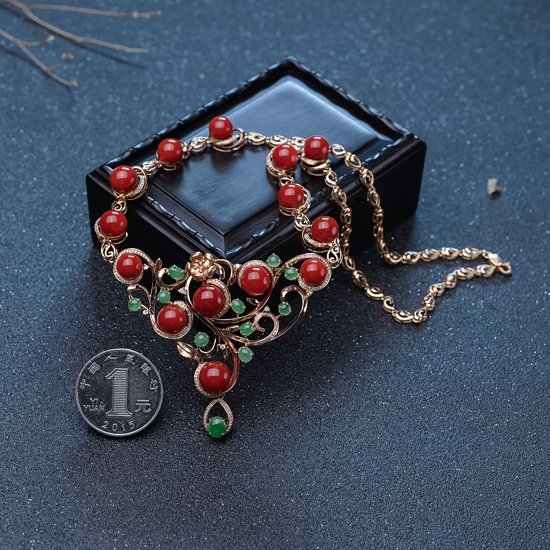 日本天然阿卡珊瑚项链-红掌柜