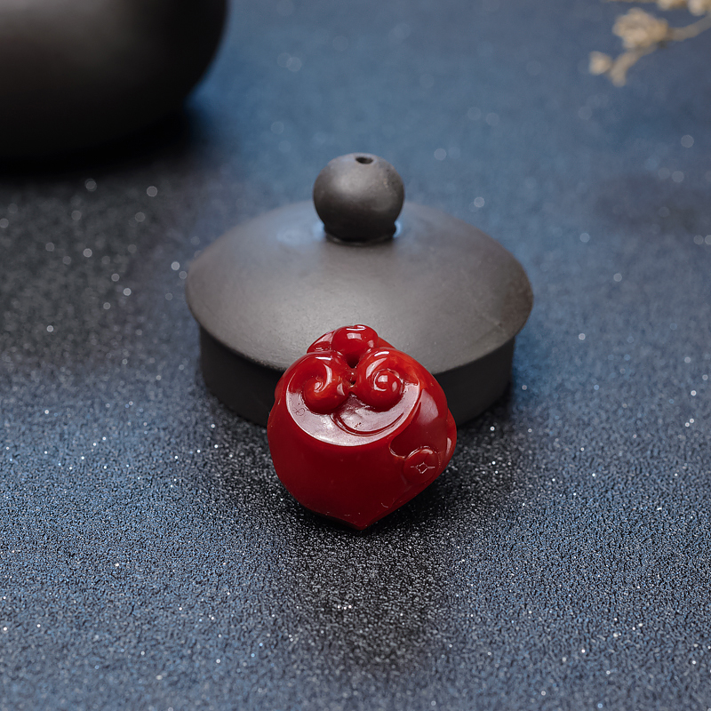 阿卡牛血红珊瑚如意吊坠-红掌柜