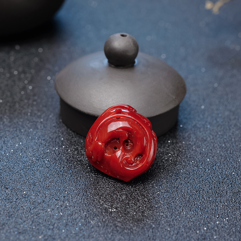 红珊瑚如意吊坠-红掌柜